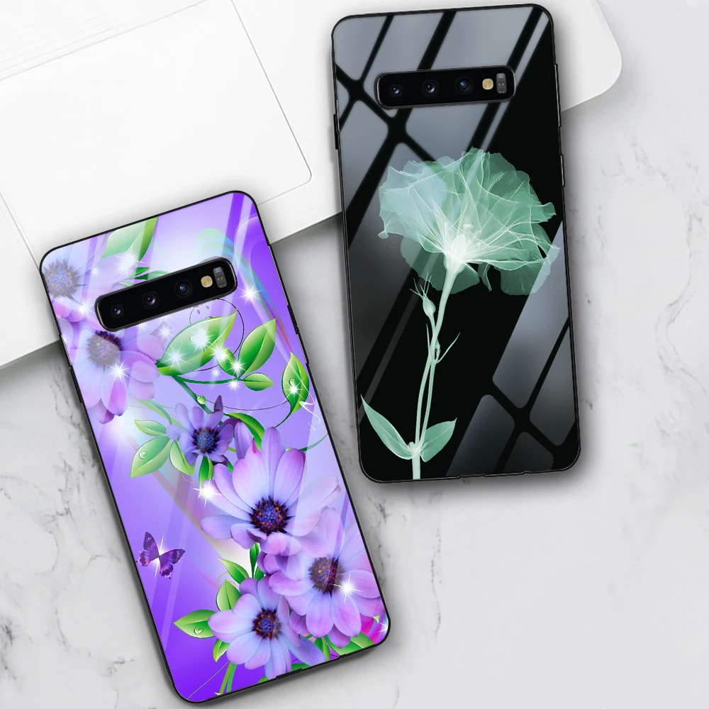 

Flower Leaf Case For Samsung Galaxy S21 S10 S9 S8 S10e S20 Ultra A51 A71 A50 A20E A70 21 Note 20 10 9 8 Plus Tempered Glass Back