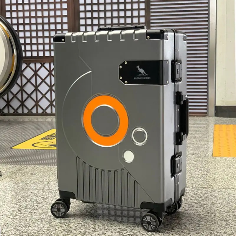 Moda moldura de alumínio bagagem de viagem silenciosa mala de carrinho de grande capacidade mala de 20 polegadas carry on caixa de senha de 24 polegadas