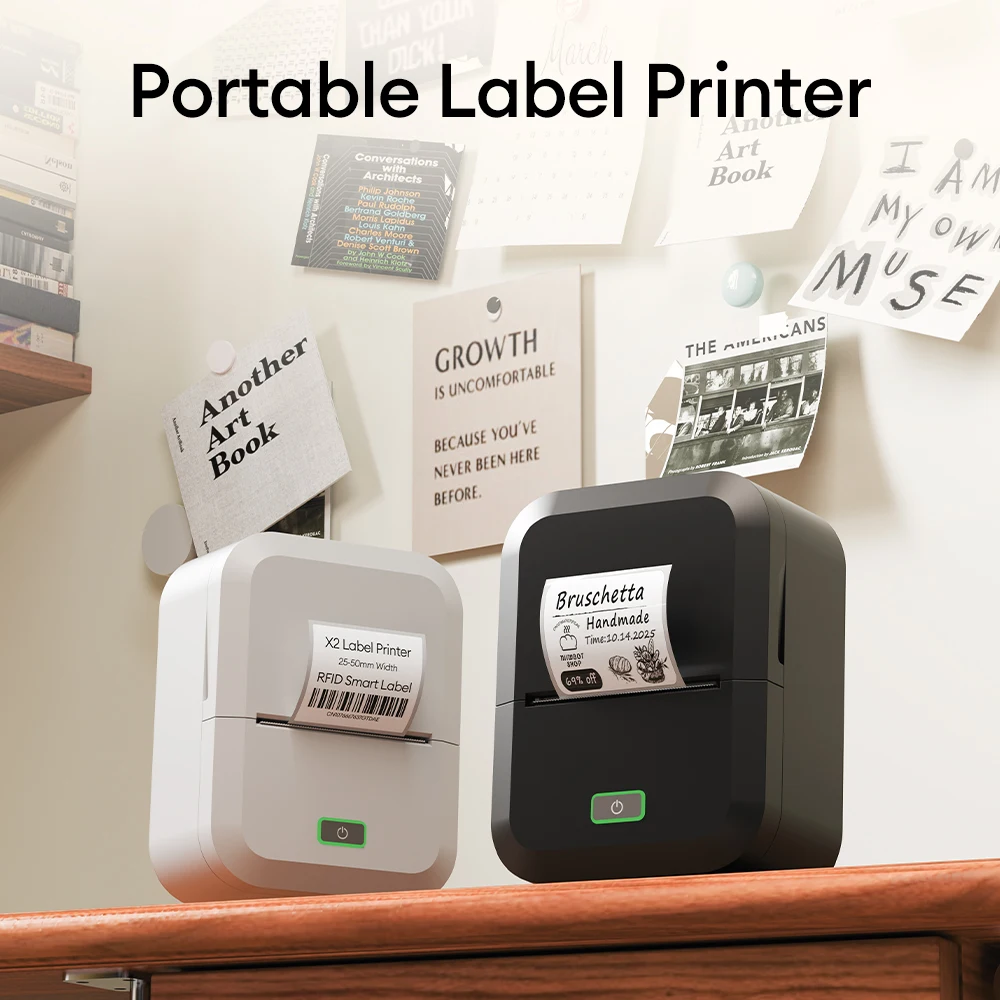 Marklife X2 طابعة حرارية صغيرة محمولة طابعة ملصقات لاصقة سماعة لاسلكية تعمل بالبلوتوث مماثلة ماكينة وضع العلامات B21 B1 بدون حبر #1