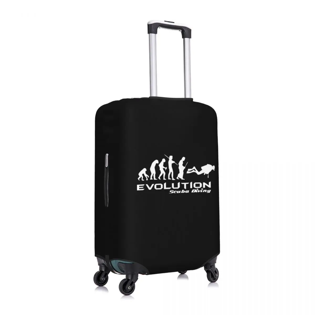 Custom Evolution Of Scuba Diving Luggage Cover Protector Funny Underwater Dive Diver Gift Travel Suitcase Covers for 18-32 Inch