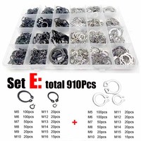 1Box GB894 M3 to M20 Assortment Kit Black 65mn Stainless Steel Shaft Bearing Retaining Clip Snap Ring C Type External Circlip