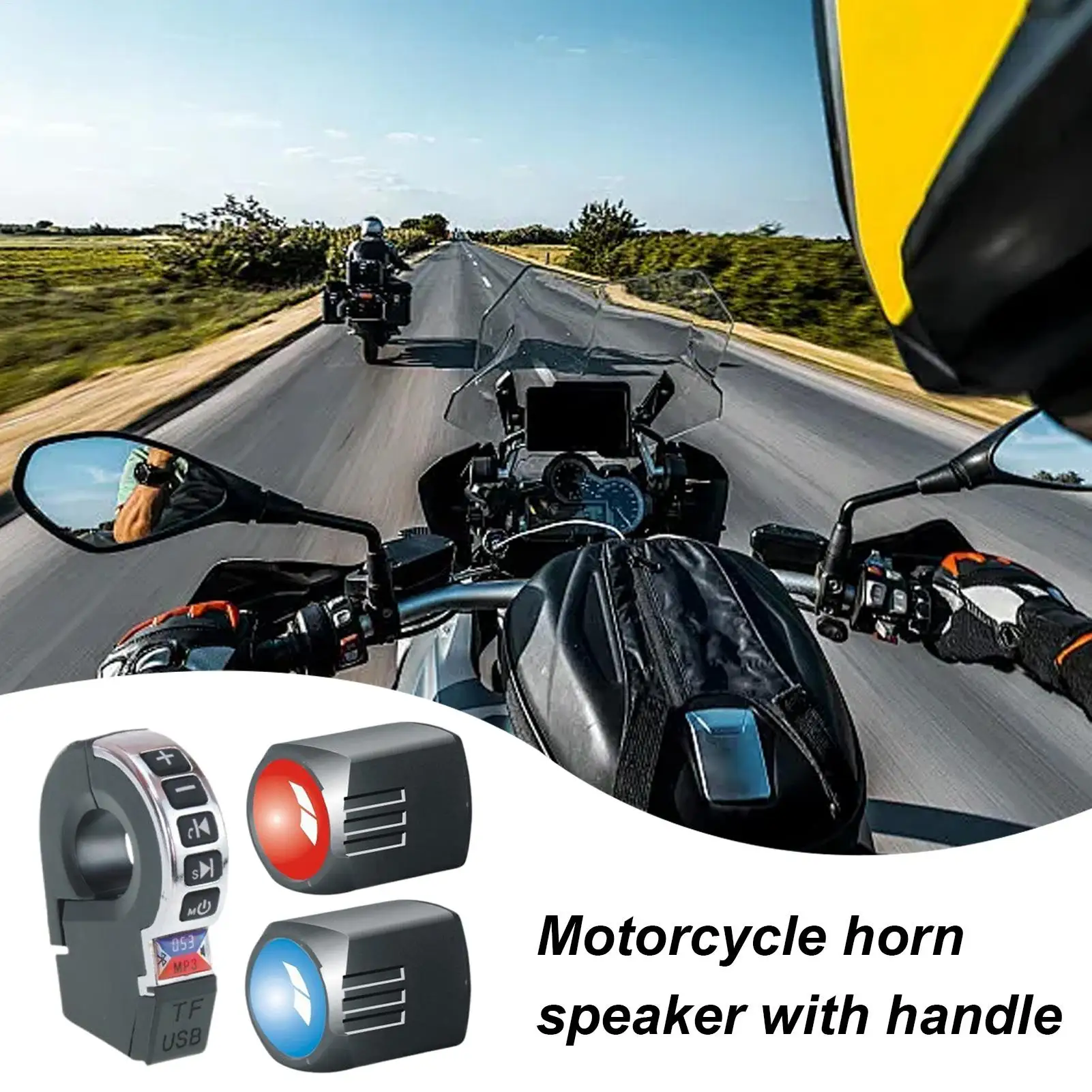 

Motorcycle Speaker Wireless Horn System With Phone Charging Waterproof Motorcycle Sound Bar For Scooter Bicycle Car Biking