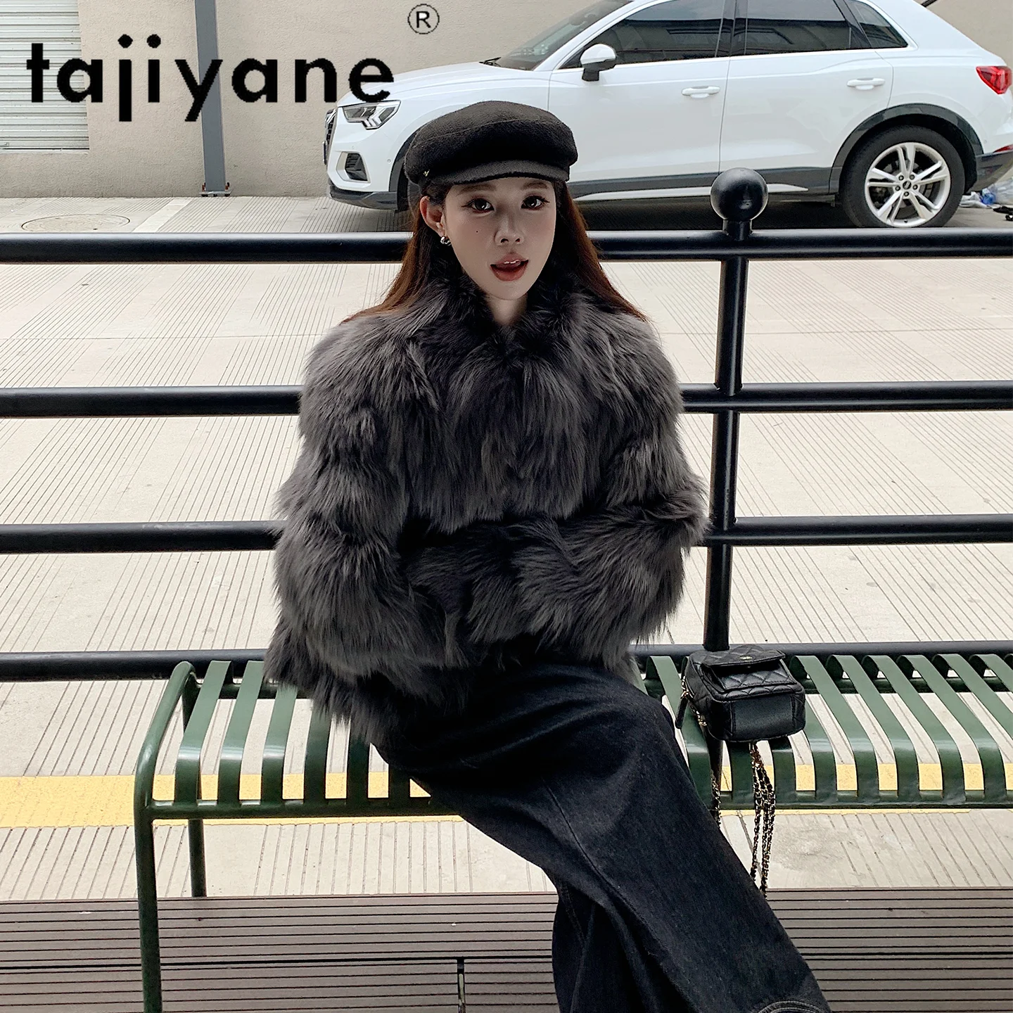 معطف فرو الثعلب الطبيعي 100% من TAJIYANE للنساء فاخر بياقة واقفة وسترة من الفرو الحقيقي ملابس نسائية شتوية 2025 سترات فروي Fourrure