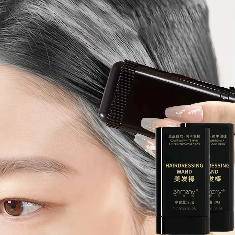 Hair Color Touch Up Stick Long Lasting Permanent Formula For Household Gray White Hair Coverage Portable Brush Type Instant