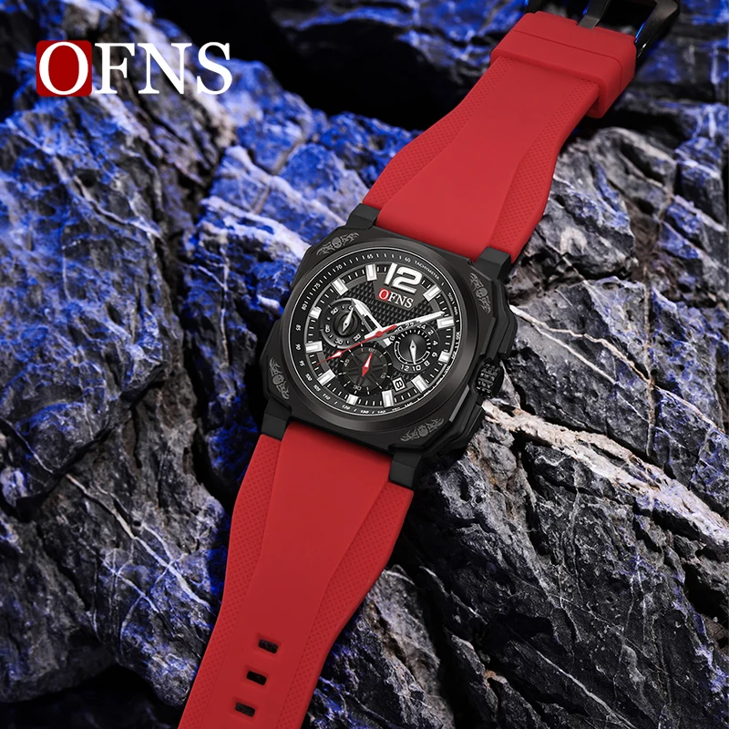 OFNS 8031 Men\'s Quartz Watch Casual Fashion Calendar Chronograph Waterproof Multifunctional Outdoor Sports Wristwatch