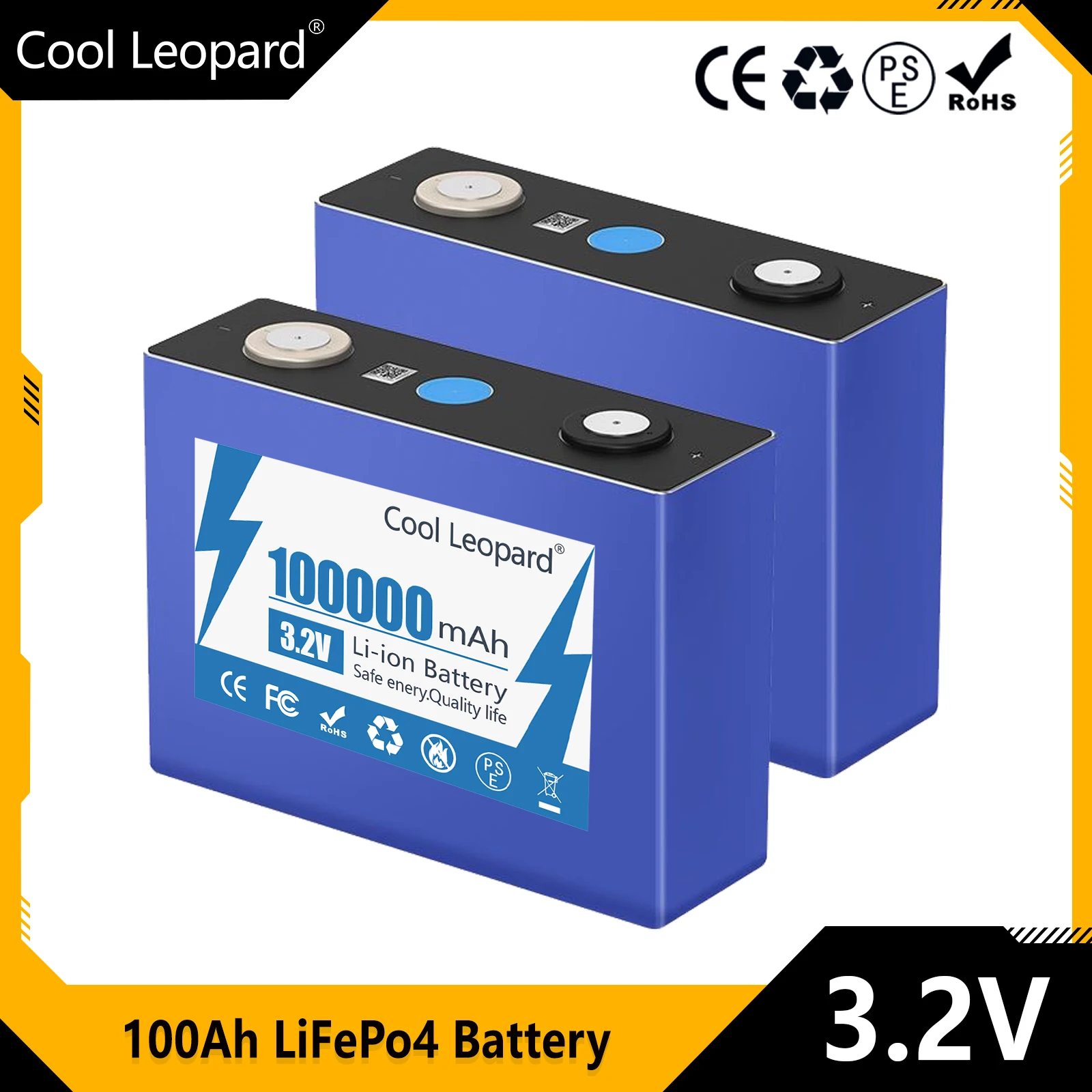 

3.2V 100ah LiFePO4 battery Lithium iron phospha DIY 4s 12V 24V Motorcycle Electric Car Solar Inverter Boat Batteries