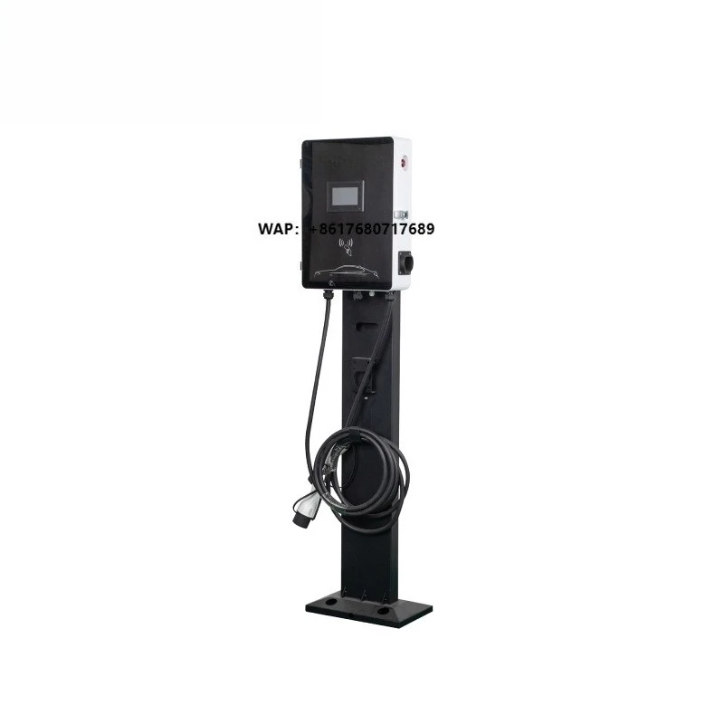 Amppal New Metal Socket Type Column Dual Floor-mounted Commercial Fast EV Charging Station 22/44kW IP54 Protection