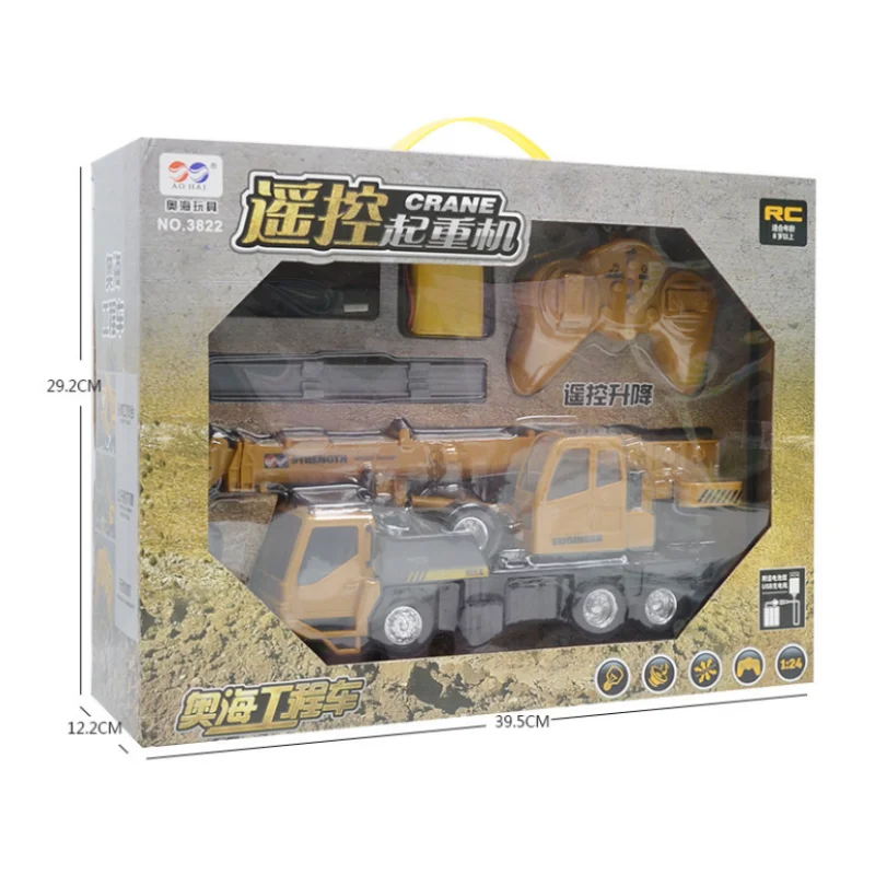 Coisas legais carro de brinquedo engraçado presente-1:24 caminhão super rc, carro de controle remoto, simulação 8 canais guindaste modelo de carro, carros rc brinquedos para crianças