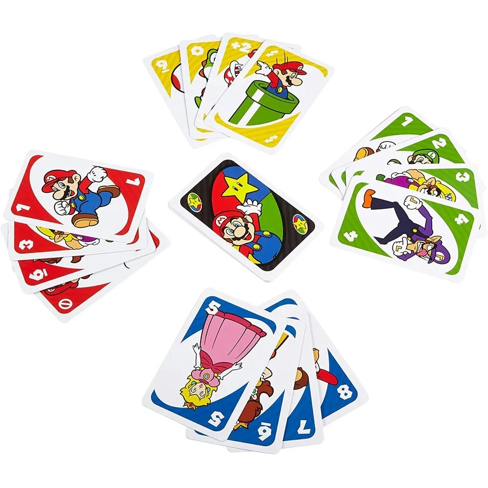 Mattel UNO 슈퍼 마리오 카드 게임, 재미있는 가족 엔터테인먼트 보드 게임 포커, 어린이 장난감, 카드 놀이