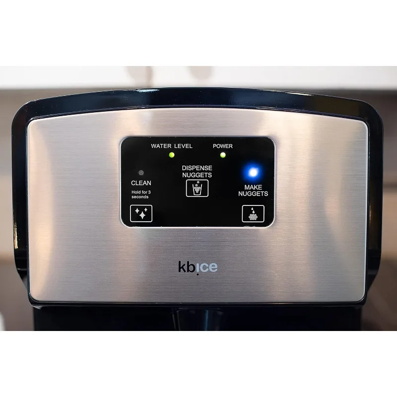 KBice zelfdoserende Nugget-ijsmachine op aanrecht, knapperige Pebble Sonic Ice Maker produceert maximaal 30 lbs nugget-ijs per dag