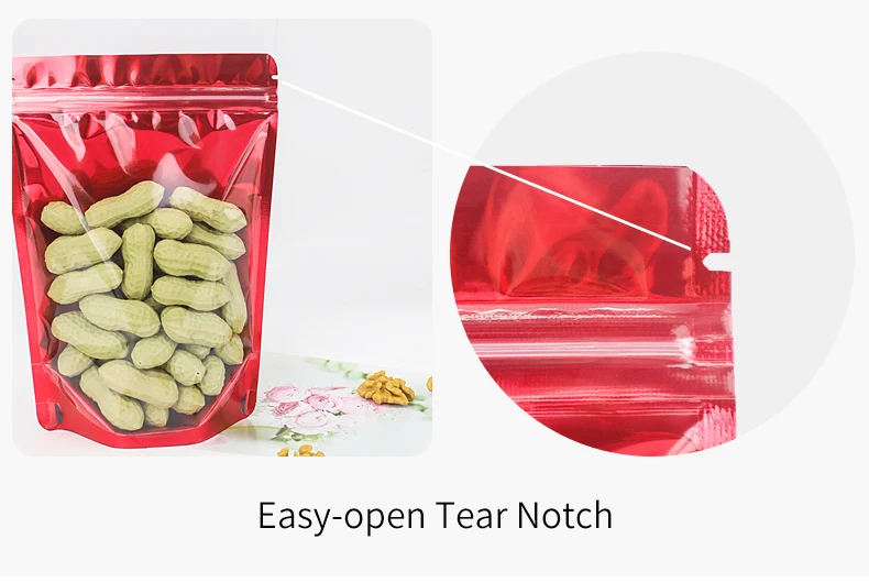 100 Stück transparente Standbeutel mit Seitenöffnung, feuchtigkeitsdichte Versiegelungsbeutel, Verpackungsbeutel für Haferkekse und Kleinunternehmen – Detail 8