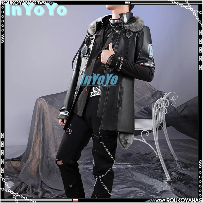 InYoYo Koyanagi Rou Cosplay Costume Vtuber Nijisanji New Clothes Anniversary Handsome Uniform Halloween Party Outfit Men New