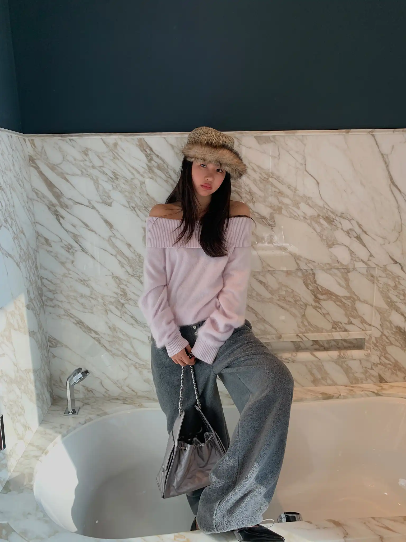 

LILUOP 100% шерстяной двусторонний вязаный свитер свободного кроя для женщин, зимний, с длинными рукавами, повседневный топ