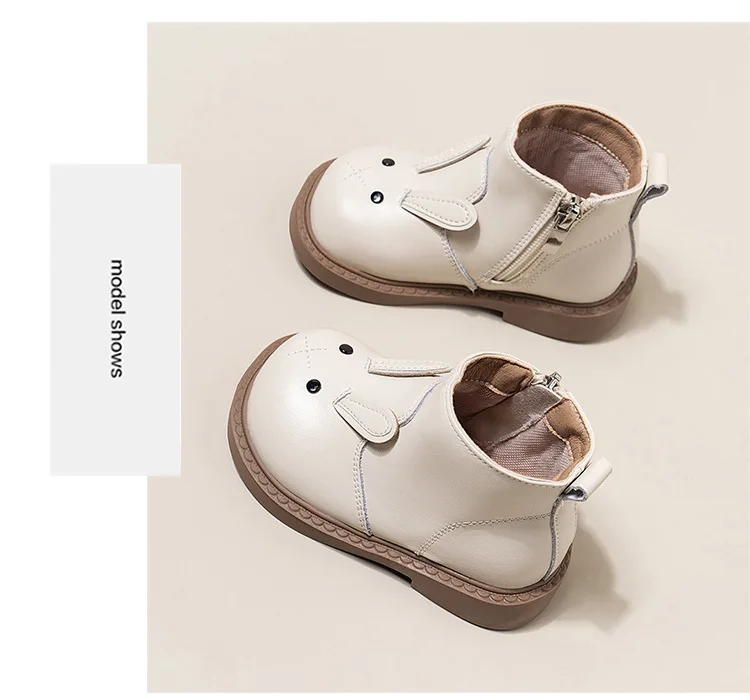 206 Cartoon-Kaninchen-Baby-Stiefeletten für Mädchen im England-Stil, niedliche Hasen-Winterstiefel mit niedrigem Absatz für Kinder und Mädchen – Detail 22