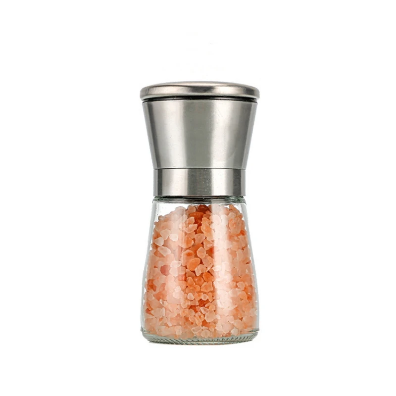 Ergonomic Adjustable Ceramic Core Pepper Sea Salt Grinder Stainless Steel Portable Spice Mill for Camping BBQ Home Kitchen Use