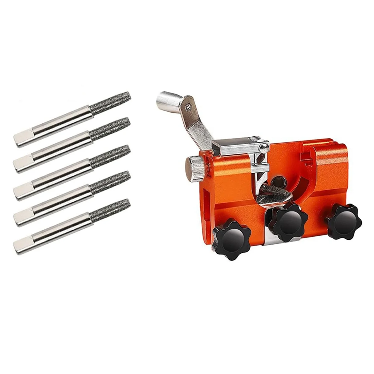 

IALJ-Chainsaw Sharpener Jig, Portable Chainsaw Chain Sharpening Kit with 5 Sharpen Rods for Chain and Electric Saws