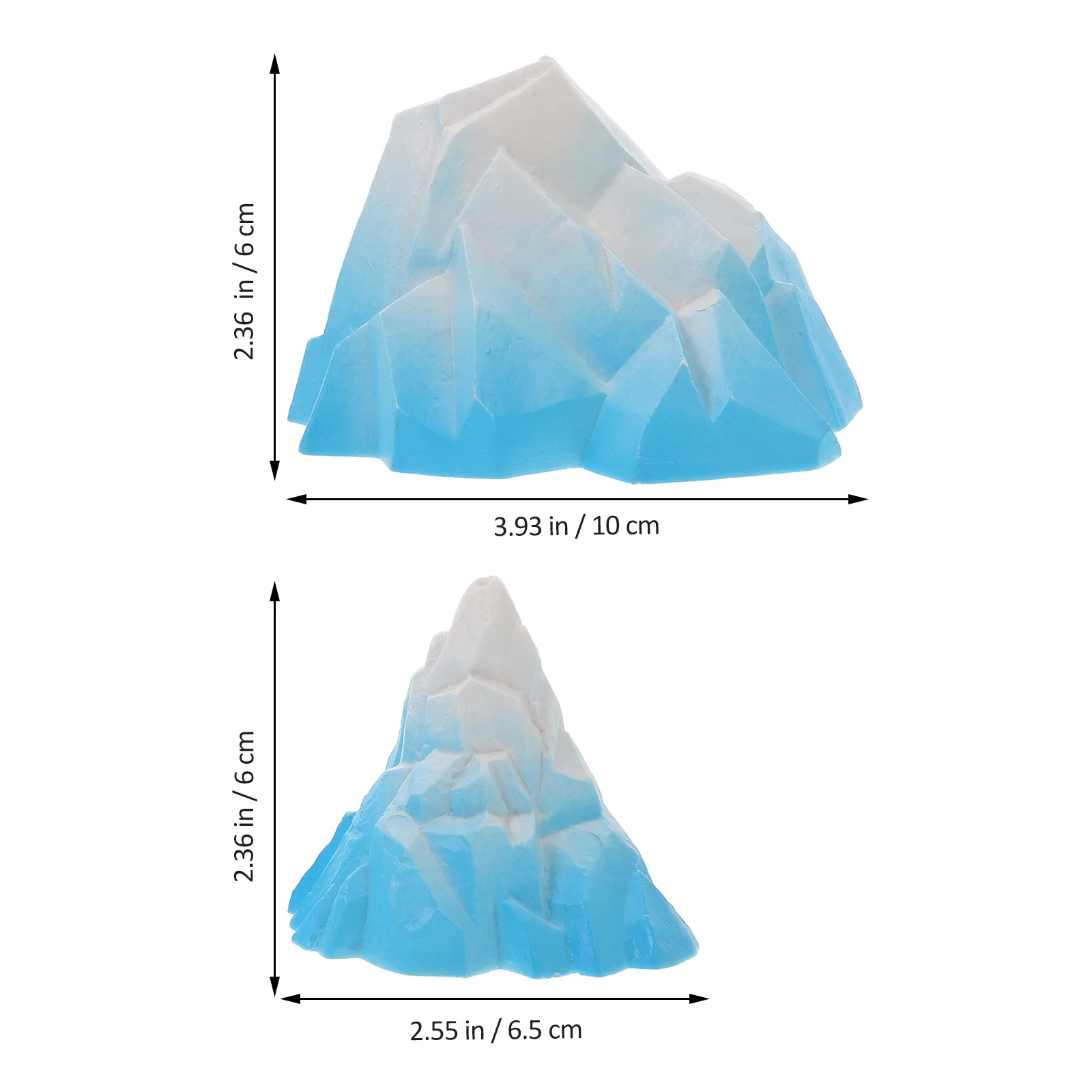 2 Pcs Iceberg Decoration Mini Floeberg Statue Figurine Dog Urns Cake Model Tiny Ornament Pvc Memorial