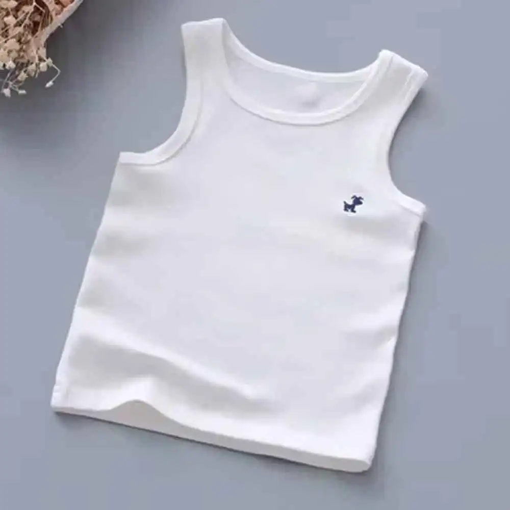 

Baby Girls Boys Tank Tops Kids Candy Color Sleeveless Vest Teenagers Top Tees 2 To 12Yrs Children's Undershirts Clothing