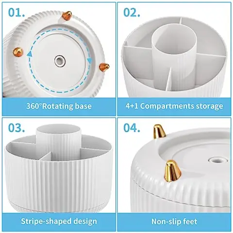 Organizer da scrivania, portapenne girevole a 360 gradi, organizer e accessori da scrivania con portapenne a 5 scomparti, portaoggetti per articoli artistici S