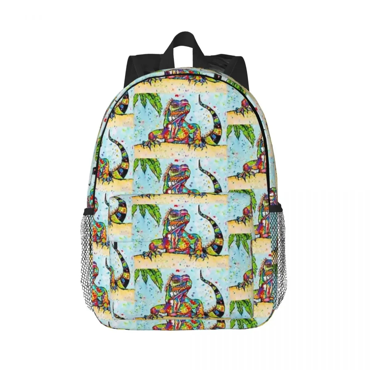 

Iguana On The Beach Backpacks Boys Girls Bookbag Cartoon Children School Bags Travel Rucksack Shoulder Bag Large Capacity