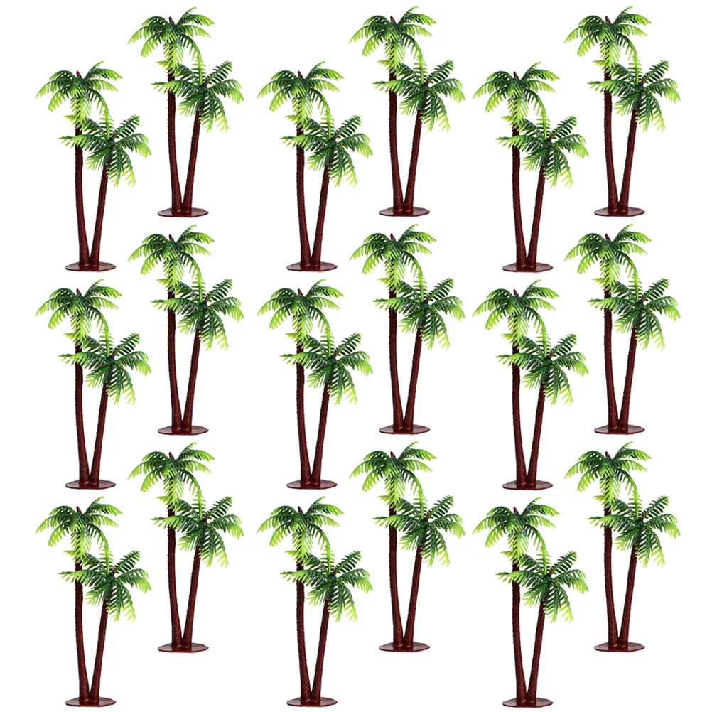 

30pcs Artificial Coconut Fish Tank Decoration Plastic Mini Palm Aquarium Plants Ornament For Sand Table Diy Landscaping Tree