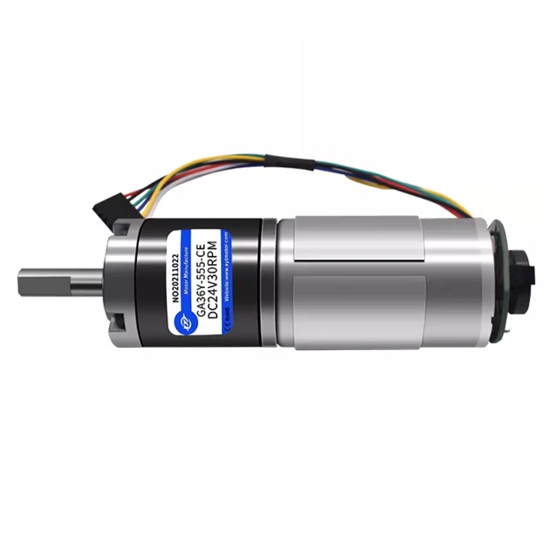 GA36Y-555 12V 24V Micro DC Geared Motor with Encoder 11~2160 RPM Speed Control Planetary Gear High Torque Low Speed Small Motor