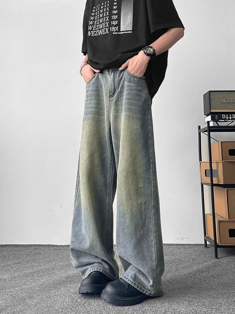 

Мужские джинсы American High Street: зимние, прямого кроя, с эффектом потертости, модные, стильные, прямые джинсы от трендового бренда