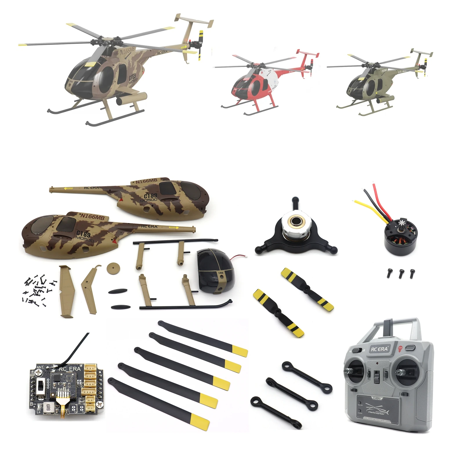 Originele Onderdelen voor RC ERA C189 MD500 Vogel RC Helicopter Main Blade Rotor Hoofd Servomotor Flight Control Board Zender - afbeelding 2