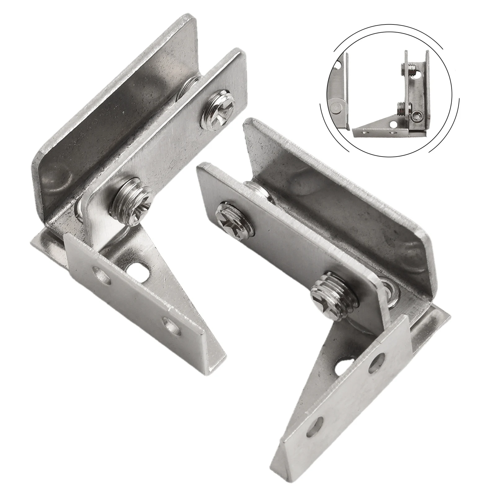 2PCS/set Non-Porous Glass Door Hinge Hinge Display Cabinet Magnetic Touch 43.5*40mm Stainless Steel Hardware Home Improvement