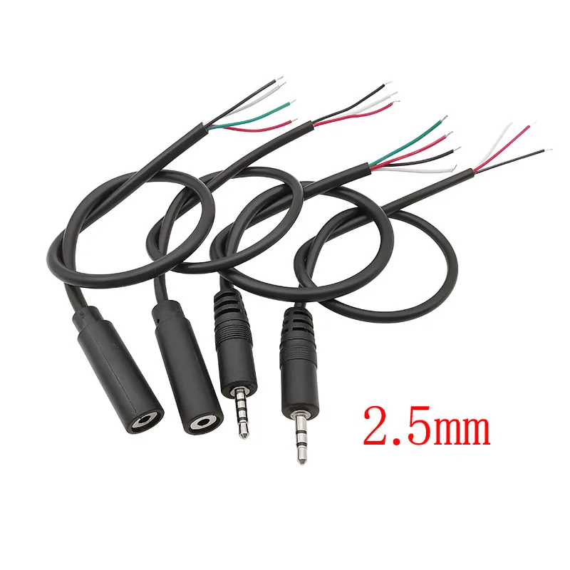 Cable de extensión para reparación de auriculares, conector macho/conector hembra/Mono/estéreo AUX 2/3/4 polos a Cable desnudo, 1 piezas, 2,5/3,5mm