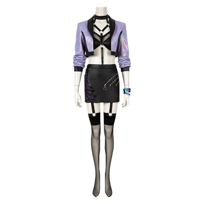 Nuovo LOL KDA Girl Group Evelynn Costumi Cosplay Uniforme da gioco con parrucche Abiti Vestito di carnevale di Halloween per donne Ragazze