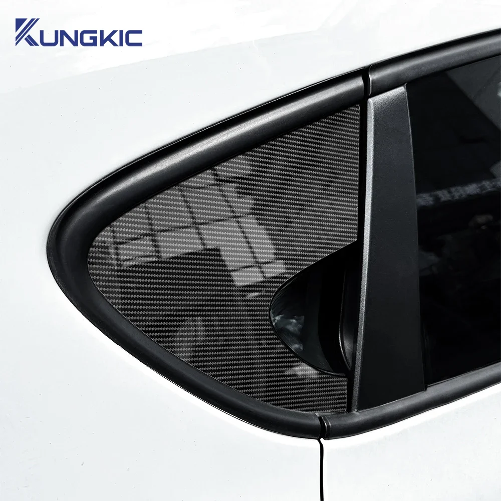 

For Seat Leon MK2 1P Altea 2005 2006 2007 2008 2009 2010 2011 2012 Carbon Fiber Pattern Glossy Black Triangle Window Sticker