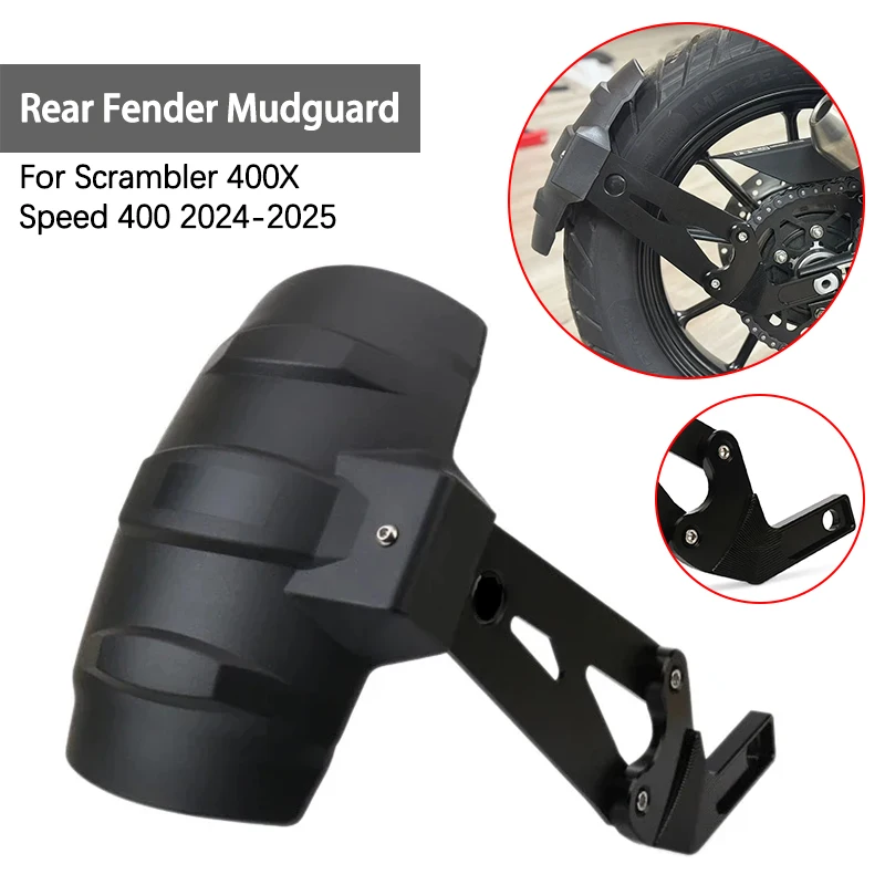 

400x Motorcycle Accessories Rear Fender Mudguard Wheel Hugger Splash Guard CNC Bracket For Scrambler 400X Speed 400 2024 2025