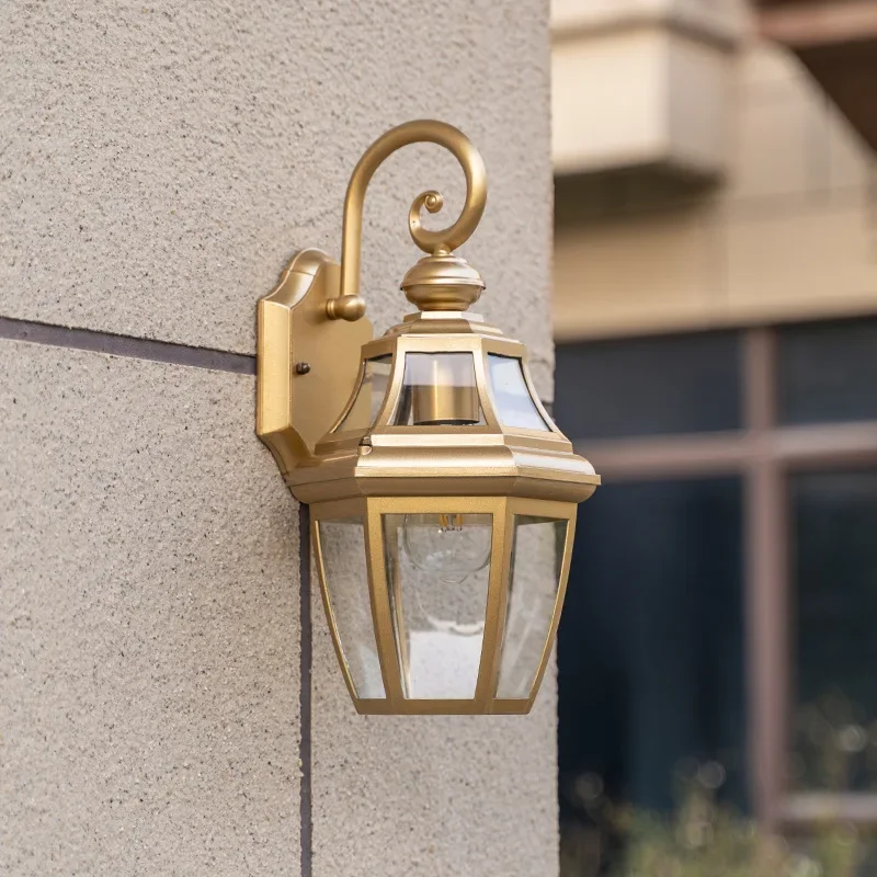Outdoor wall lamp waterproof European outdoor balcony villa landscape garden terrace gate courtyard golden exterior wall wall wa