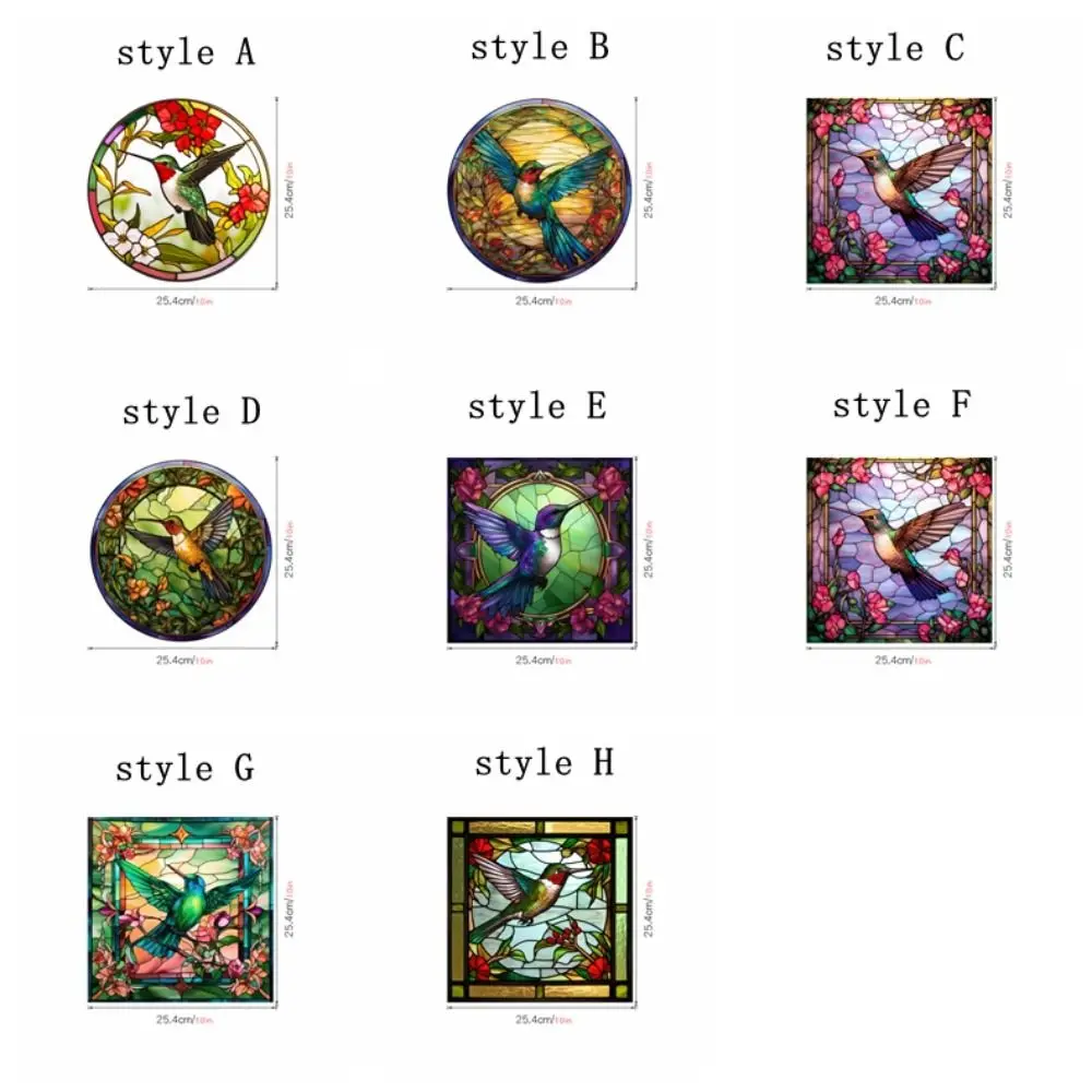 Non-Adhesive Hummingbird Window Decals Reusable Double-Sided Design Electrostatic Sticker Anti-collision PVC Warning Sticker