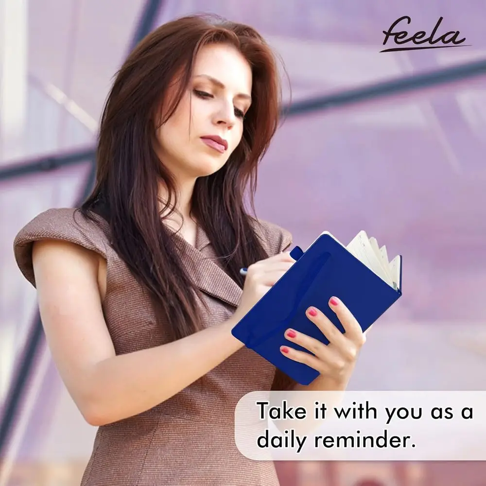 A5 Navy Hardcover Business Journals Set of 18 with Lined Paper and Pen Holder, 120 GSM, 5.1x8.3 inches, Includes 18 Black Pens