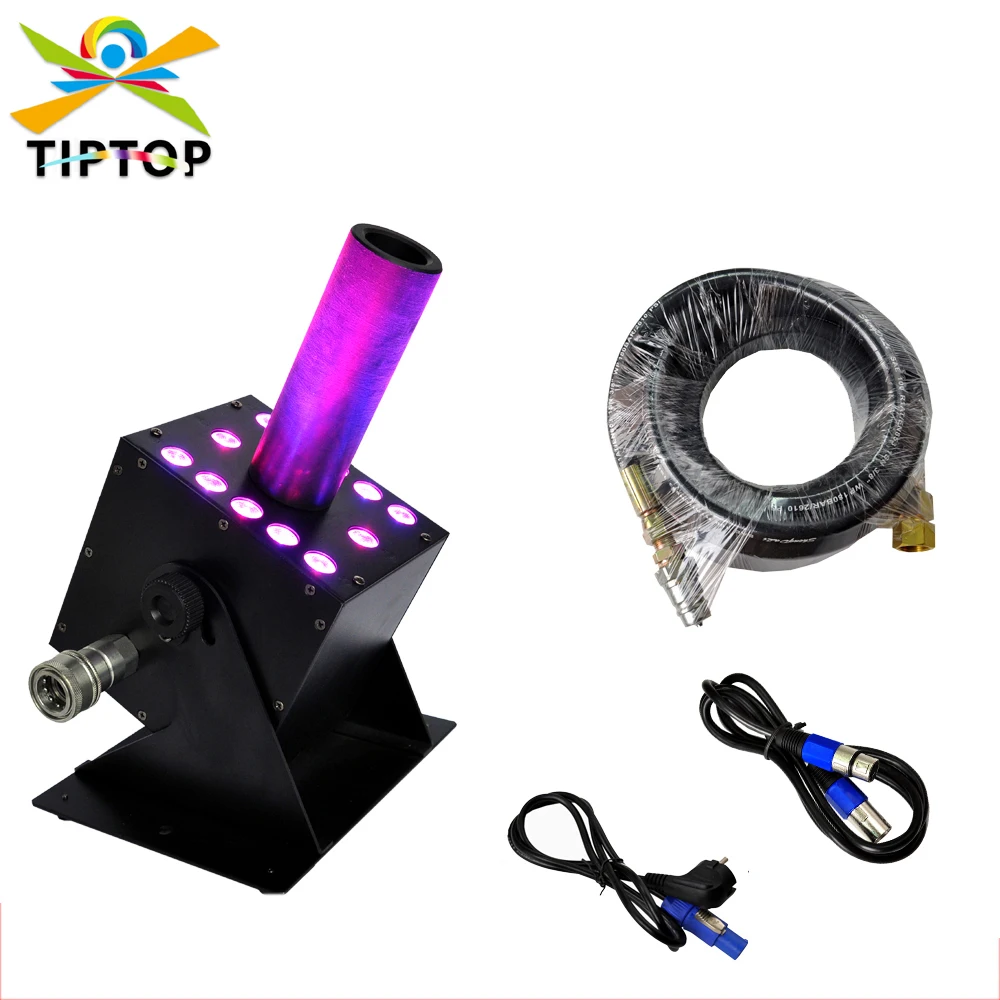 

TIPTOP Large Size Led Co2 Jet Machine 12x3W RGB 3IN1 Led Lamp Sray Height 8-10 meter Gas in/out Connection DMX 7 Channels 250W