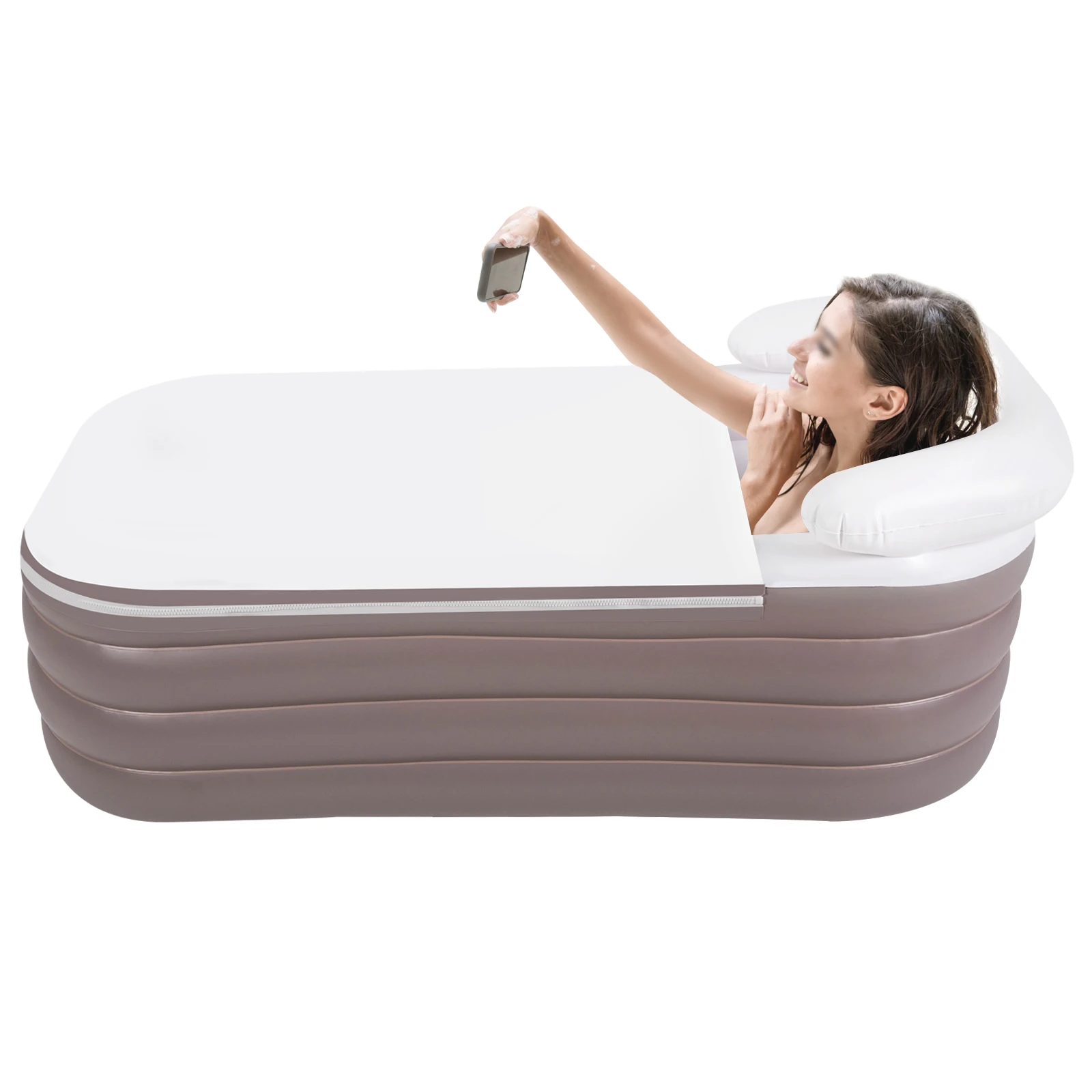 Foldable Portable Standing Bathtub Inflatable Bathtub Unisex SPA Bathtub for Shower Stall Hot Bath and Ice Bath