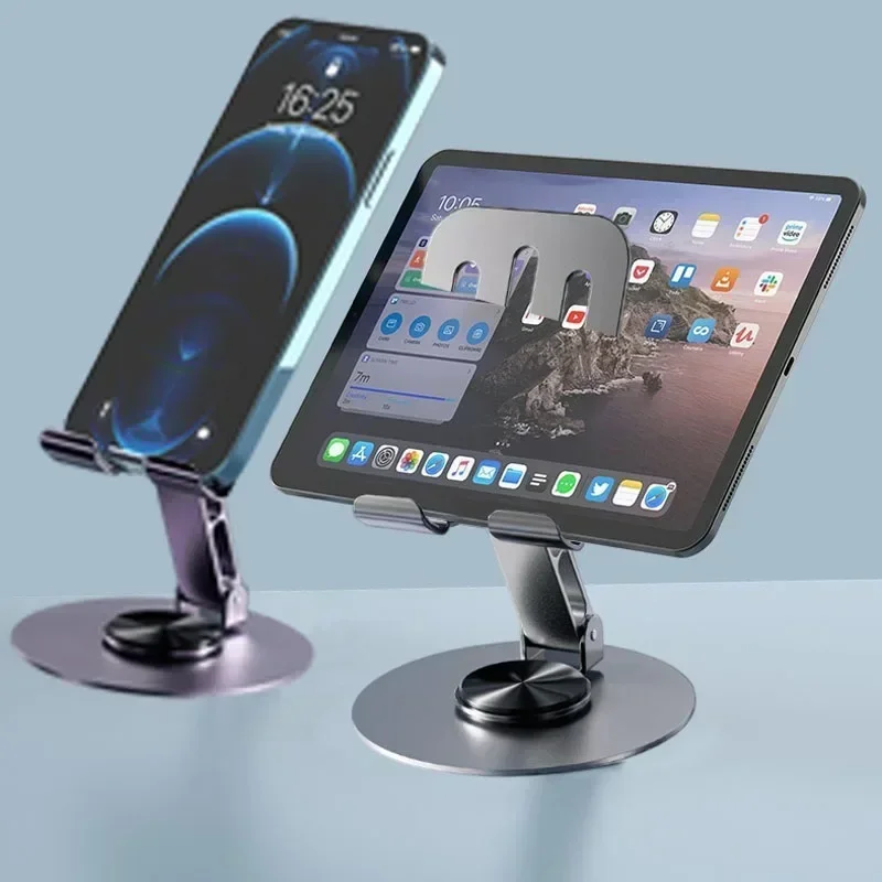Support rotatif pour téléphone portable en alliage d'aluminium métallique 360°, base antidérapante