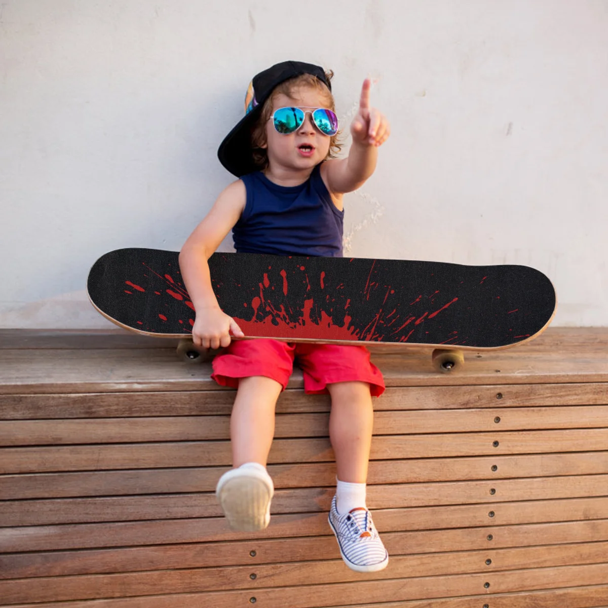 

Skate Board Skateboard Stickers Adornment Matte Supplies Decorate Decorative Decorations Red Waterproof Men's