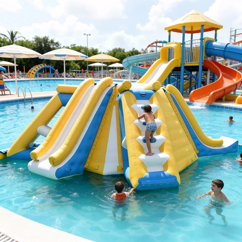 For Popular Water Floating Diving Platform Climbing Iceberg Inflatable Slide m