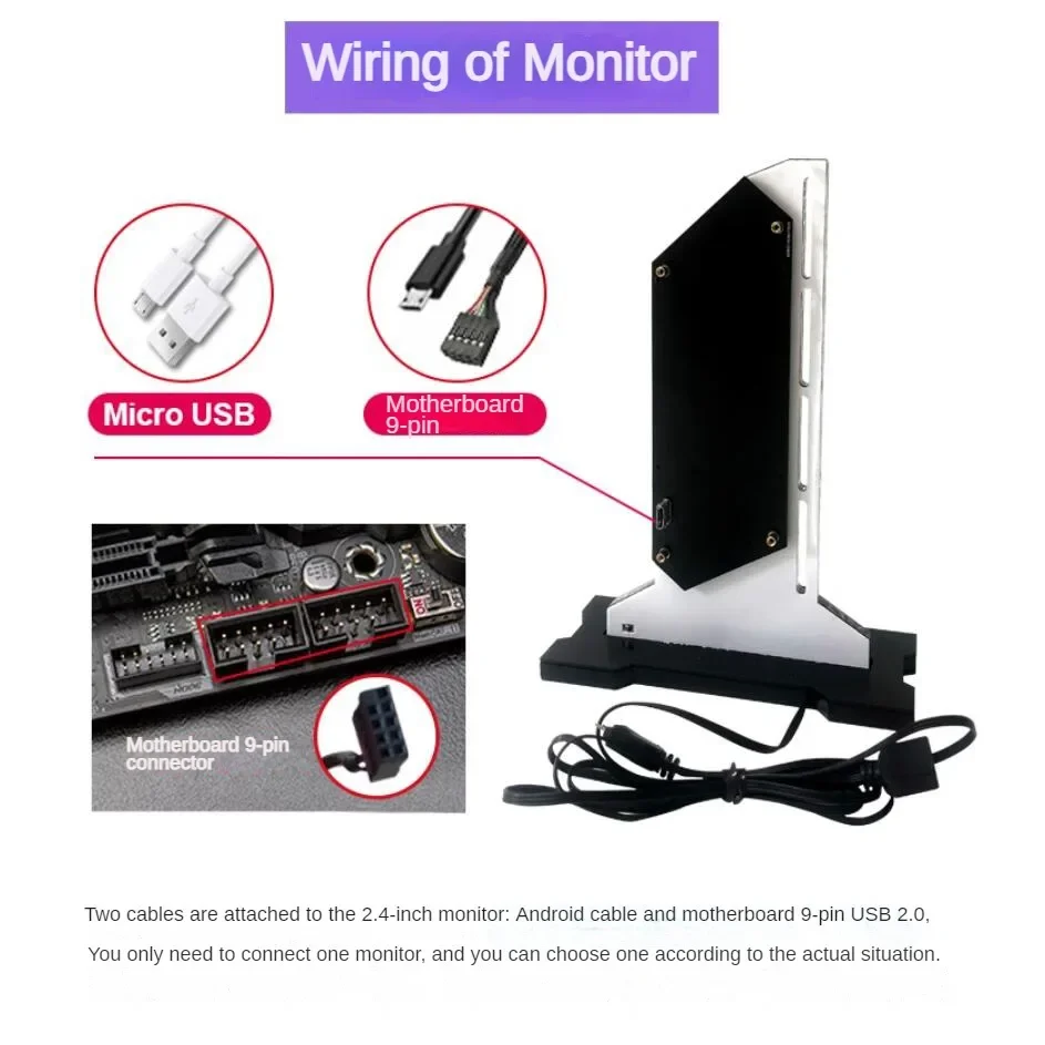 Imagem -04 - Suporte Gráfico da Placa de Vídeo do Lcd Suporte Vga Suporte Rgb Cpu Gpu Ram Monitor Aida64 Gabinete do pc Gamer 24