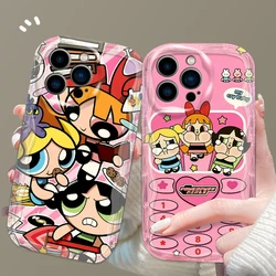 Cartoon The P-Powerpuffs G-Girls per Apple iPhone 15 14 13 12 11 XS XR X Pro Max Plus custodia morbida per telefono con olio ondulato