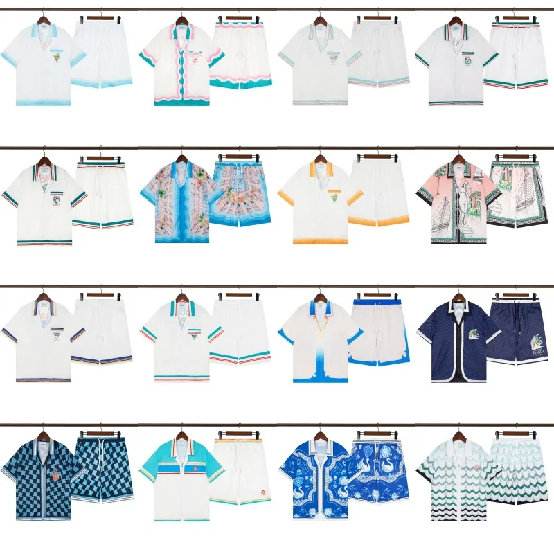 American Style Casblanca Short Sleeve Shirt Unisex Summer Hawaii Beach T-Shirt Casual Cotton Plain Color Machine Washable