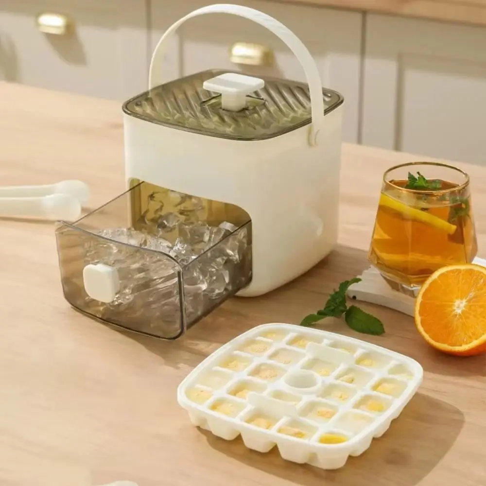 

48-grid Ice Cube Mold Large Capacity with Easy-press Lid Ice Cube Machine Double-layer Reusable Ice Cube Maker