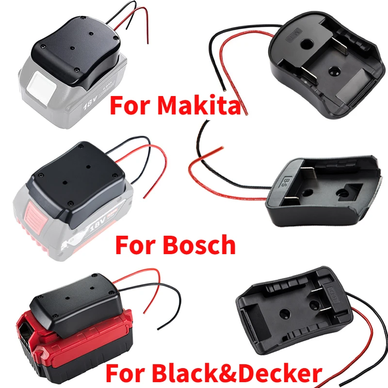 New For Makita/Bosch/Milwaukee 18v 14.4V Battery Mount Dock Power Connector With 14Awg Wires Connectors Adapter Tool Accessories