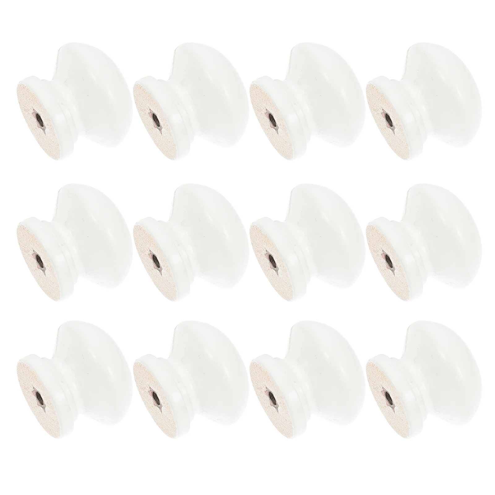 

12Pcs Wooden Drawer Handles Round Knobs Wear Resistant Simple Style Pull Handles for Cabinet Wardrobe Wooden Cabinet Knob
