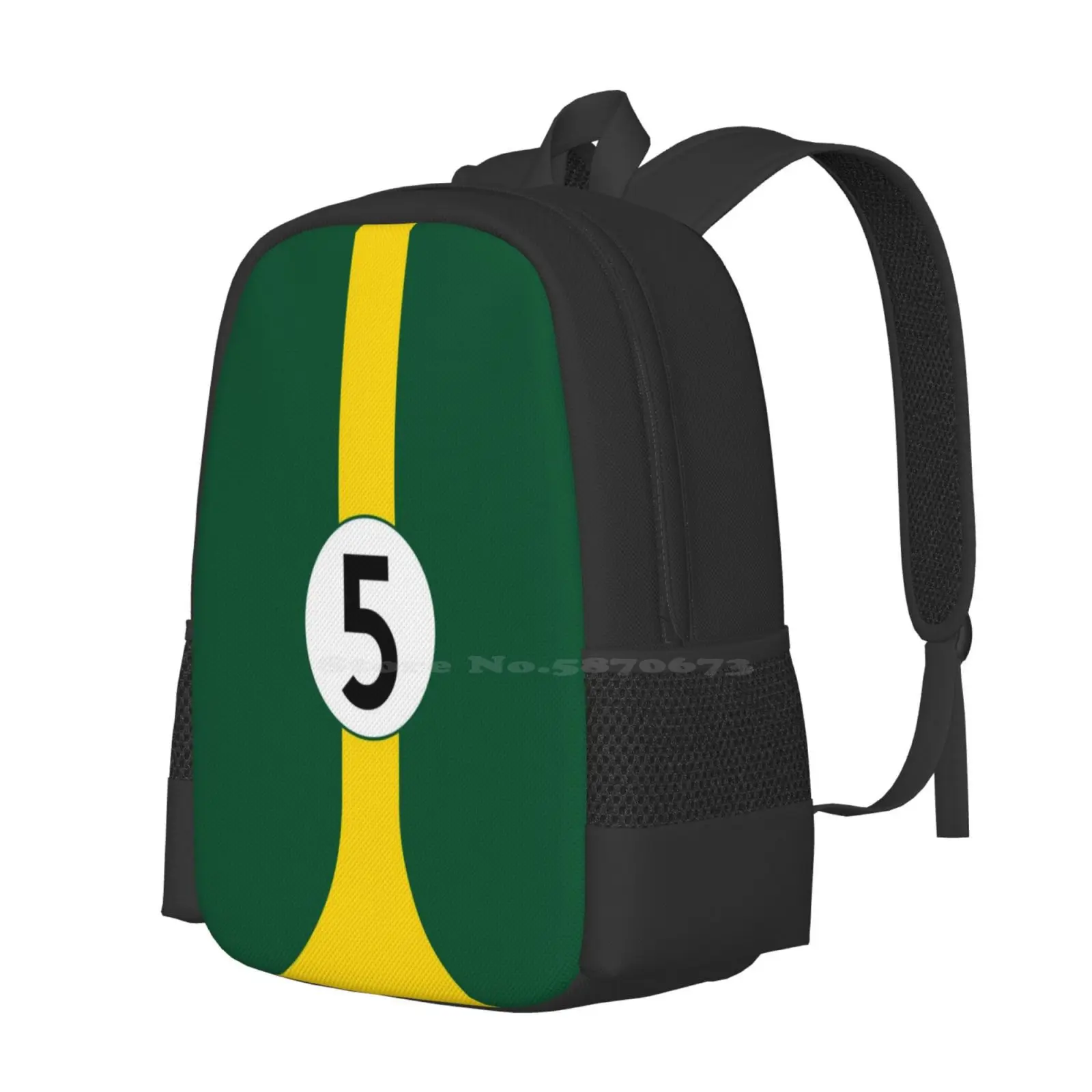 Lotus 49 Pattern Design Bag Student'S Backpack Lotus 49 Grand Prix Italy Cars Classics Monaco Europe V8 Race Racing Victory Jim