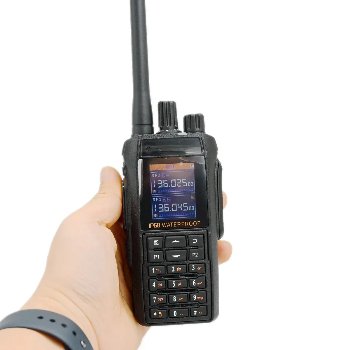 Walkie Talkie Dual Bands 200 CH10W VOX IP68 Waterproof AM Air  Receive HD Audio USB C Charge Port Optional AI Noise Reduce