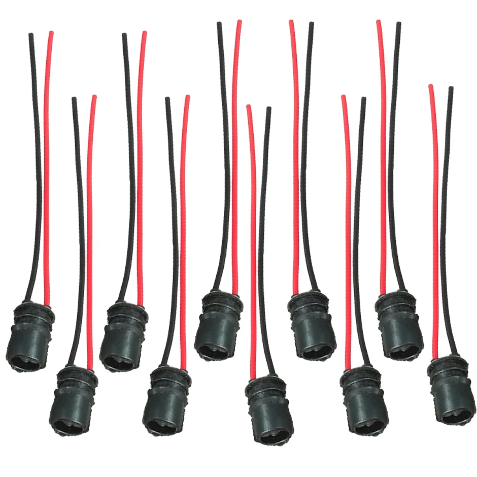 QXNY 10Pcs T10 W5W Car Wedge Light Bulb Socket Connector Holder Extension LED Lamp Bulb Base Holder Replacement Car Parts..